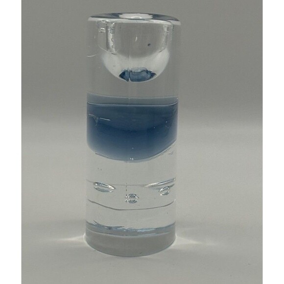 Vintage Clear & Blue Art Glass Tealight Candle Holder Bubble Design Modern - Picture 3 of 10